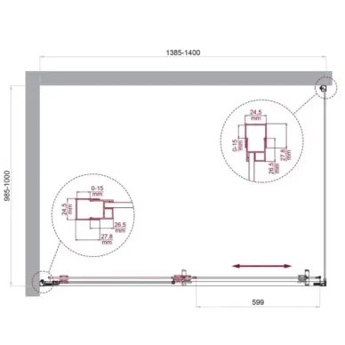 Душевой уголок BelBagno Luce LUCE-AH-1-140/100-C-Cr 140x100 см, хром/прозрачное стекло 5