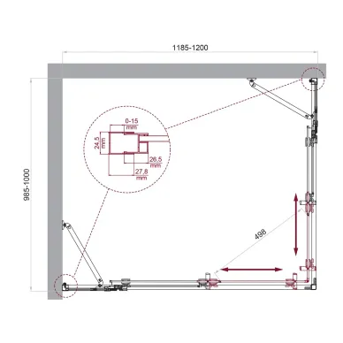 Душевой уголок BelBagno Luce LUCE-AH-22-120/100-P-Cr 120x100 см, хром/стекло рифленое 5