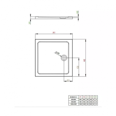 Душевой поддон Radaway Doros Plus C1000 (SDRPC1010-01) 100x100 1