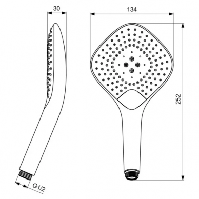 Ручной душ Ideal Standard Idealrain Evo Jet Diamond XL3 (B1760AA) 1