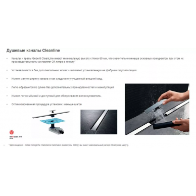 Душевой лоток Geberit CleanLine (154.150.00.1) (H=200 мм) 6
