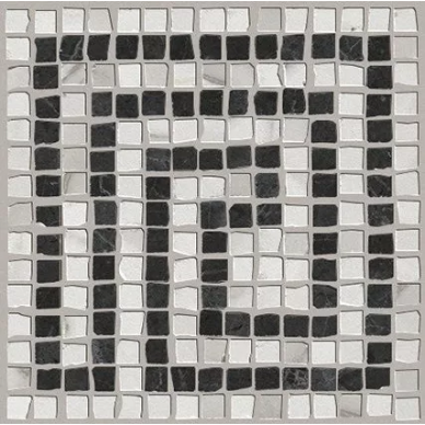 fMAQ Angolo Greca Statuario Grafite Mosaico 20*20 0