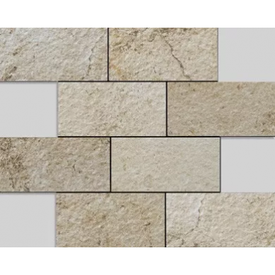 Neocountry Beige Bocciardato Mosaico 7.5x15 29.75x29.75 0