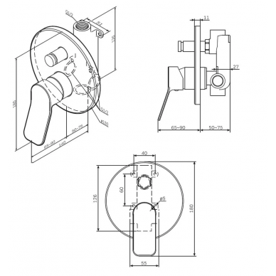 Смеситель для ванны AM.PM X-Joy (F85A45000) скрытого монтажа 6