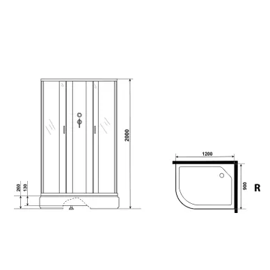 Душевая кабина Niagara Classic 120х90 R (NG-33294-14RBKG) с гидромассажем 5