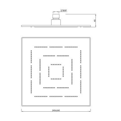 Верхний душ Jaquar Maze (OHS-SSF-1629) 1-режимный, 240х240 мм, нержавеющая сталь 1