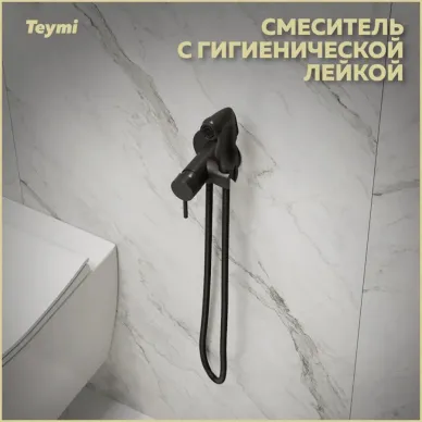 Гигиенический душ Teymi Lina (T10230) чёрный, со смесителем 8