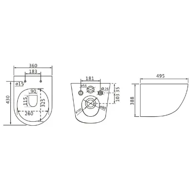Унитаз подвесной Lemark GLAZER 9612004 безободковый, с микролифтом, черный 7