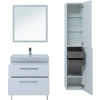 Тумба для ванной Aquanet Nova 242262 75 см, белый глянец 5
