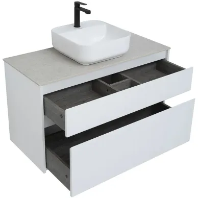 Тумба для ванной Aquanet Nova Lite 249940 100 см, белая глянцевая 6