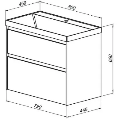 Тумба для ванной Aquanet Гласс 238361 80 см, белая 9