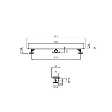 Душевой лоток IDDIS LEVEL 975A7SB10DZ 70 см, хром 7