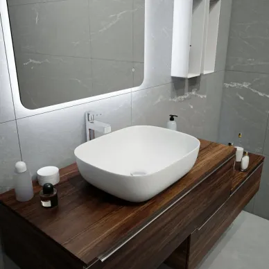 Раковина накладная Teymi Solli 50 artceramic T50390 49 см белая матовая 6