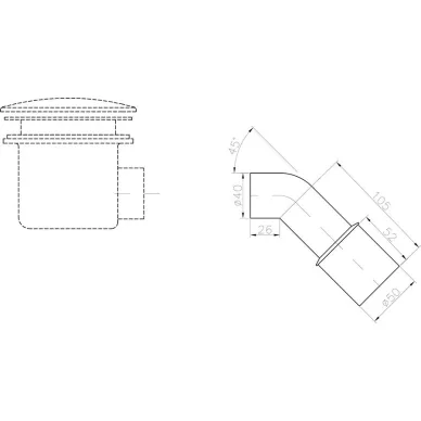Редуктор сифона 40/50 мм Ravak Standard (X01304) хром 3