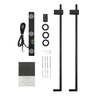 Полотенцесушитель электрический Wonzon & Woghand Leipzig WW-AL3621-MB встраиваемый, чёрный матовый 3