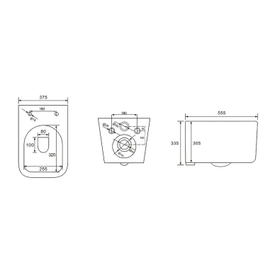 Чаша подвесного унитаза Vincea Ultra VT1-32T безободковый, Tornado, цвет белый, ультратонкое soft-close сиденье 5
