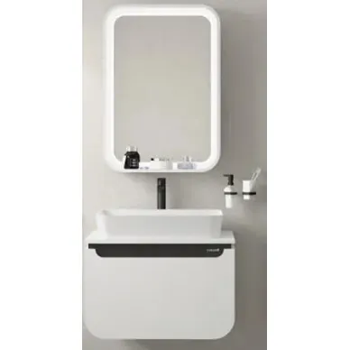 Тумба для ванной Creavit Pion Plus PN0070.01.BGR + UL060-00CB00E-0000 70 см, подвесная, с раковиной, белый 1