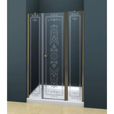 Душевая дверь Cezares Royal Palace B13 (190 см) (90+60/40) прозрачное стекло с матовым узором (бронза) 0