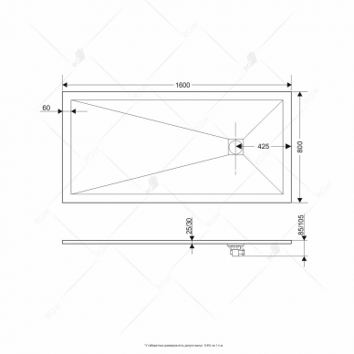 Поддон для душа RGW STone Tray ST-168W (14152816-01) (80-160) (прямоугольный) 1