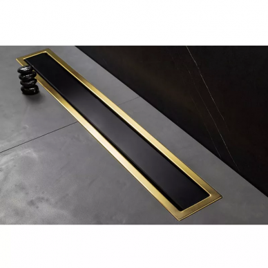 Душевой лоток Pestan Confluo Premium Black Glass Line 950 Gold (13100125) 5