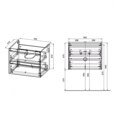 Тумба для ванной Vincea Luka 600 (VMC-2L600RO) (59.2 см) (r.oak) 10