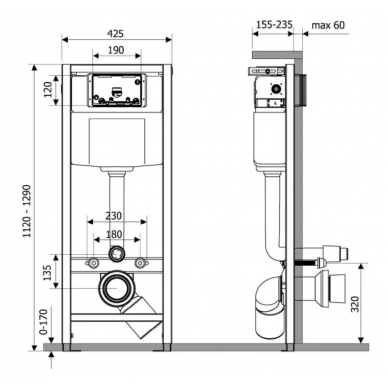 Инсталляция для подвесного унитаза Delice Nimb (DLR 000002) (комплект 4 в 1) 5