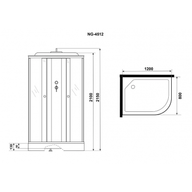 Душевая кабина Niagara Eco (E120/80/13L/TN) левая, 120х80х215 см 11