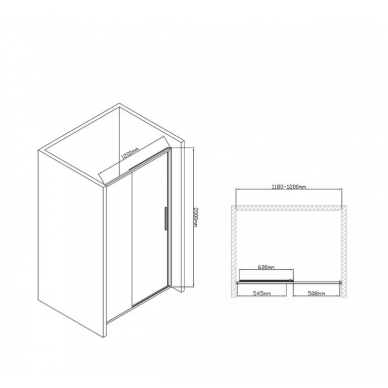 Душевая дверь Vincea Slim-U (VDS-2SU120CL) 120x200 см, профиль хром/стекло прозрачное 6