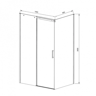 Душевой уголок Vincea Dice (VSR-4D8014CLB) 140х80х200 см, профиль чёрный/стекло прозрачное 2