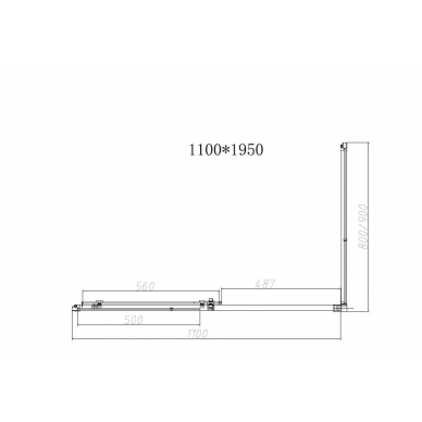 Душевой уголок Vincea Slim-N (VSR-4SN8011CL) 110х80х195 см, профиль хром/стекло прозрачное 5