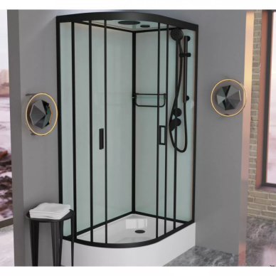 Душевая кабина Frank F412/1R Black (145009) (правосторонняя) 120х80х220 см, прозрачное стекло 7