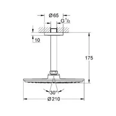 Верхний душ Grohe Rainshower Cosmopolitan (26053000) (210 мм) 1