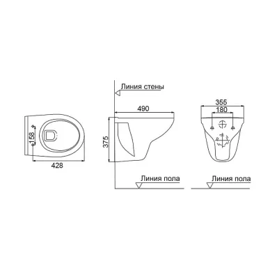 Инсталляция Azario (AZ-8010-1000+PR1100N) +унитаз Creo Ceramique Project безободковый c сиденьем микролифт 5