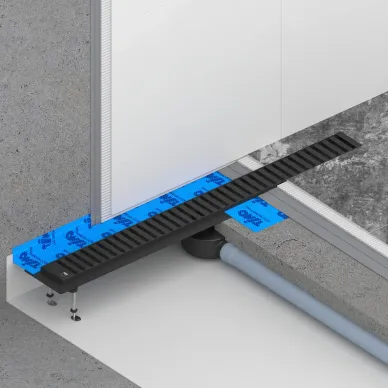 Душевой лоток Timo Drain System 700 DS230107/03 с вставкой lines, 75 см, черный матовый 3