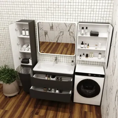 Тумба для ванной Style Line Бергамо Мини СС-00002366 90 см подвесная, антискрейтч чёрный 7