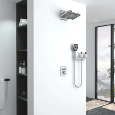 Душевая система Vincea Inspire VSFW-3I21MT4RCH встраиваемая с термостатом и полочкой, хром 6