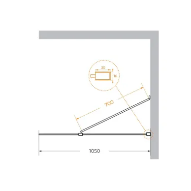 Душевая перегородка Cezares Liberta LIBERTA-L-1-TB-105-C-Cr 105х195, профиль хром/стекло прозрачное 5