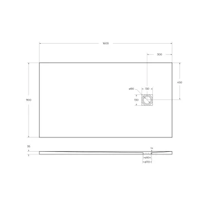 Поддон для душа Belbagno Uno TRAY-MR-UNO-AH-160/90-35-W-BO 160х90 см, белый матовый 5