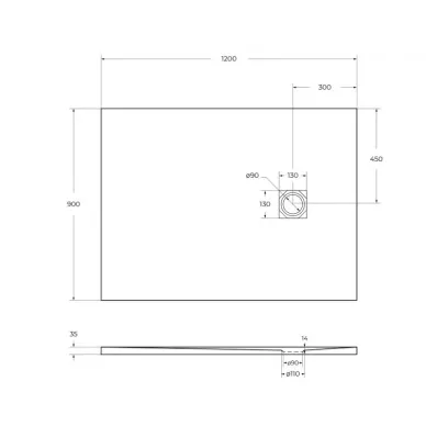 Поддон для душа Belbagno Uno TRAY-MR-UNO-AH-120/90-35-W-NO 120х90 см, белый матовый/чёрный 5