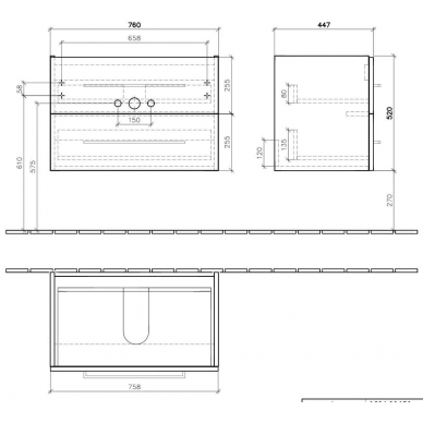Тумба для ванной Villeroy & Boch Avento (A89100B4) (80 см) Crystal White 5