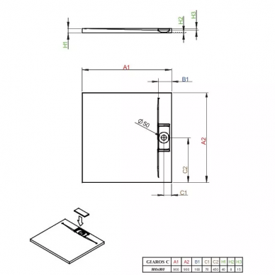 Душевой поддон Radaway Giaros C90 (MKGC9090-03) 90x90 1