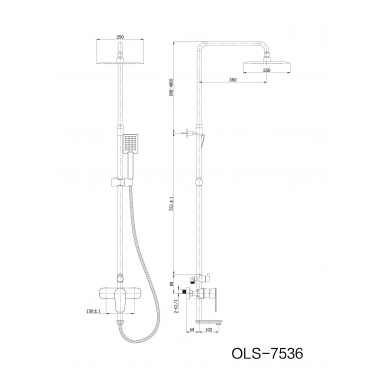Душевая система Orans (OLS-7536) хром глянцевый 7