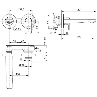 Смеситель для раковины Ideal Standard Connect AIR (A7029AA) (скрытого монтажа) 1