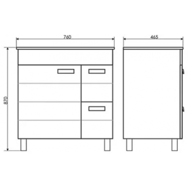 Тумба для ванной Comforty Модена М-75 (76x87x46.5 см), белый матовый 6