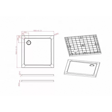 Экран для поддона Cezares Tray (TRAY-M-A-90-SCR) 1