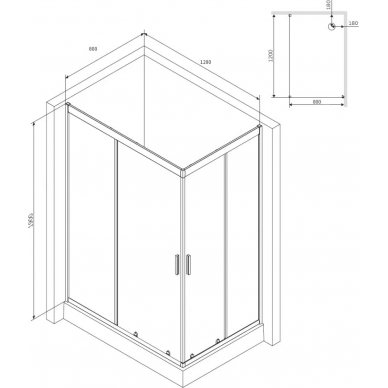 Душевой уголок AM.PM Gem (W90G-404-120280-MT) 120x80x190 см 10