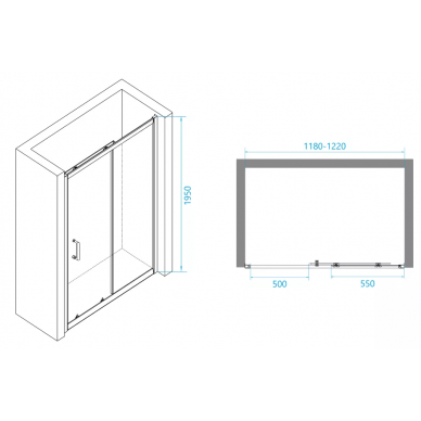 Душевая дверь RGW Passage PA-14W (41081412-15) 120х195 см, профиль белый/прозрачное стекло 2