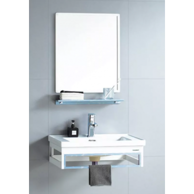 Тумба с раковиной River Laura 805 BU (80.5 см) + зеркало (60x72 см) 0