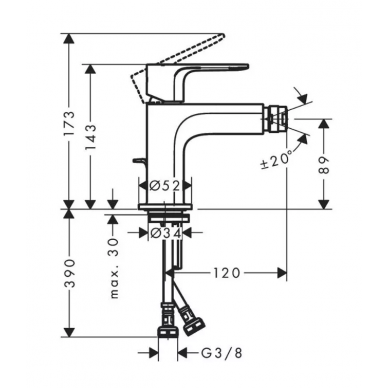 Смеситель для биде Hansgrohe Rebris S (72210670) чёрный матовый 2