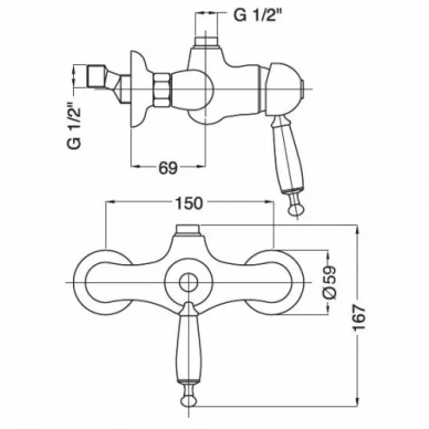 Душевая система Bugnatese Oxford (BN.OXF-6336CCR) (хром) 1